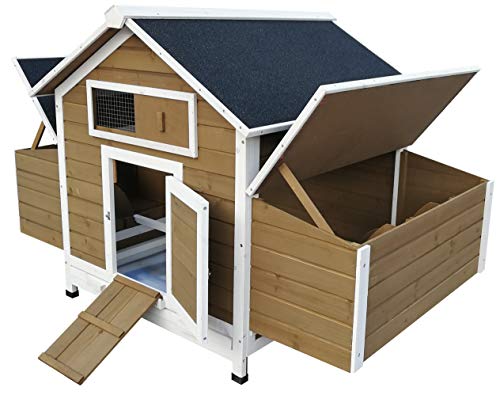 ChickenCoopOutlet Wood Chicken Coop Backyard Hen House 4-8 Chickens with 6 Nesting Box New - WoodArtSupply