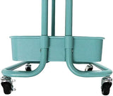 Asunflower 3 Tier Rolling Cart with Table Top, Utility Cart with Wheels, Multi-functional Storage Cart for Teal asunflower