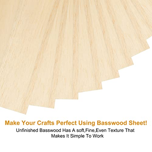 10 Pcs Basswood Sheet 3mm Plywood Wood Sheet For Laser Cutting Engraving  Wood Burning Crafting 200/300mm DIY Bass Wood Sheets