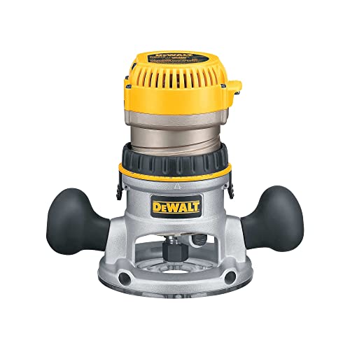 DEWALT Router, Fixed Base, 12-Amp, 24,000 RPM Variable Speed Trigger, 2-1/4HP, Corded (DW618) Yellow DEWALT