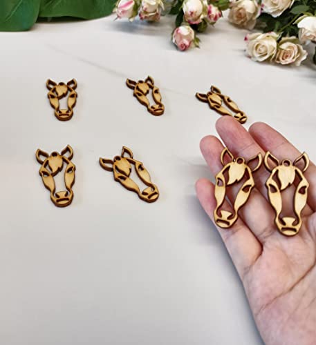 30pcs of Horse Head Earrings Unfinished Wood Blanks,Unfinished Laser Cut Wood Shapes for Earrings Jewelry Crafts (1.7inch) Yuxuanish