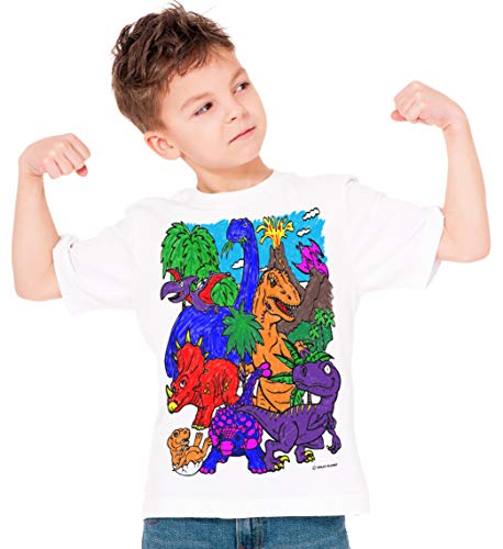 Splat Planet Color in Dinosaur T-Shirt with 10 Non-Toxic Magic Pens color your own t shirt - Color in and Wash Out and Color in Again T-Shirt Splat Planet