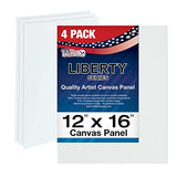 U.S. Art Supply 12 X 16 inch Professional Artist Quality Acid Free Canvas Panel Boards for Painting 4-Pack (1 Full Case of 4 Single Canvas Board U.S. Art Supply
