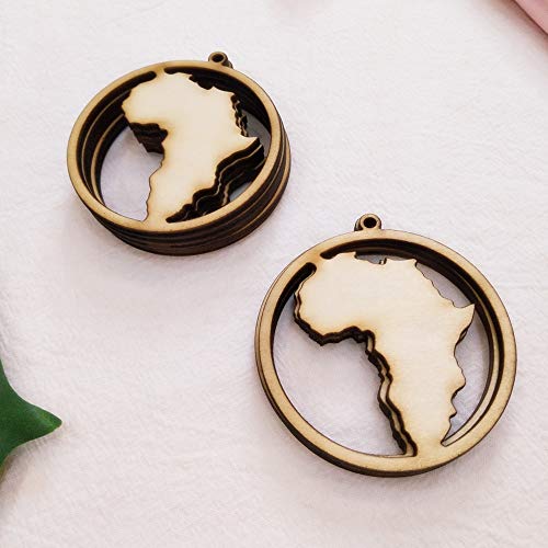 30PCS DIY Wood Earring Blanks, Africa Hoop Shape Unfinished Laser Cut Wood Jewelry for Earrings Jewelry Making (2.5") MEYA