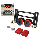 Precision Stock Guides for Table Saw, Dual Universal Featherboards with Sliding Blocks, Woodworking Double Wheel Bearing Stock Roller for Table Saw, Focket