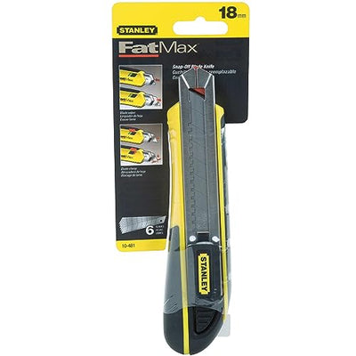 Stanley 10-481 FatMax Snap-Off Knife, 18mm,Silver/Yellow/Black
