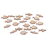 Wedding Decor 20pcs Wood Pieces Sea Animals Wood DIY Crafts Cutouts Wooden Ocean Animals Slices Embellishments for Art Crafts Fish Sewroro