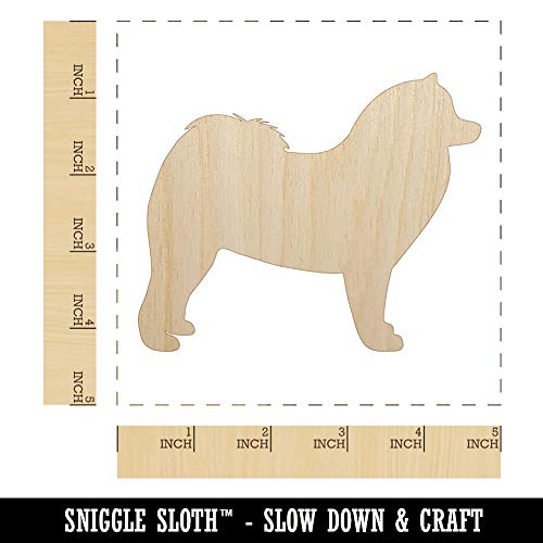 Samoyed Dog Solid Unfinished Wood Shape Piece Cutout for DIY Craft Projects - 1/8 Inch Thick - 4.70 Inch Size - WoodArtSupply