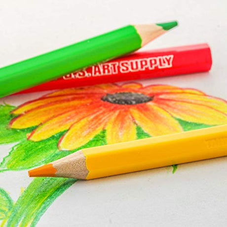 U.S. Art Supply 50 Piece Adult Coloring Book Artist Grade Colored Pencil Set -Vibrant Colors, Smooth Art Drawing, Sketching, Shading, Blending - Fun U.S. Art Supply