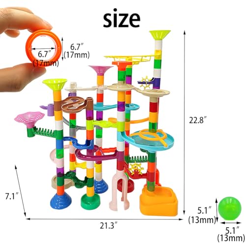 DSHMIXIA Marble Run for Kids Ages 4-8-12 150pcs Sturdy Building Toys Kids Games Marbles Run Track Amazing Fun Boys Girls Gifts (Standard) - WoodArtSupply