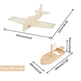 OLYCRAFT 4 Packs Drawing Wooden Sailboats & Airplanes DIY Wood Boat Wood Plane Models Unfinished Wood Models for Handmade DIY Crafts and Birthday OLYCRAFT