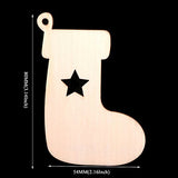 Christmas Wooden Crafts Hanging Ornaments Christmas Tree Decoration Unfinished Wood Cutouts for DIY Blank Slices to Paint (10PCs Stocking Boot Style) YEEQIN