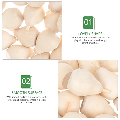 Didiseaon Tiny Things 30pcs Mini Wooden Pear Unfinished Wood Peg Dolls for Crafts Unfinished Wooden Pear Figures for Desk Bookshelves Decoration DIY Didiseaon