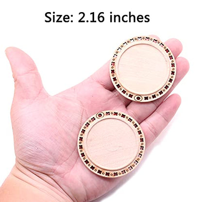 CBCMY 20 Pcs 2.16 inches Natural Wood Slices Craft Unfinished Wood kit Predrilled with Hole Wooden Circles for DIY Crafts Wedding Decorations