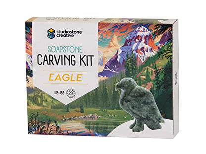 STUDIOSTONE CREATIVE DIY Arts & Crafts Carving Kit Kids Adults Eagle Sculpture Soapstone - WoodArtSupply