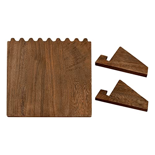 Ikee Design Set of 2 Wood Necklace Jewelry Display Stand for 8 Necklaces, Necklace Display Holder, Wood Plank Necklace Display Stand, Brown Color Ikee Design