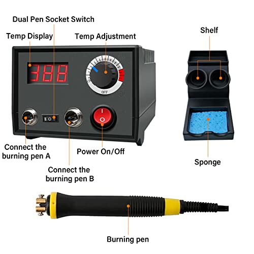 FIRElood Pyrography Wood Burning Kit Professional Wood Burner Tool Dual Pen 30 Tips - WoodArtSupply