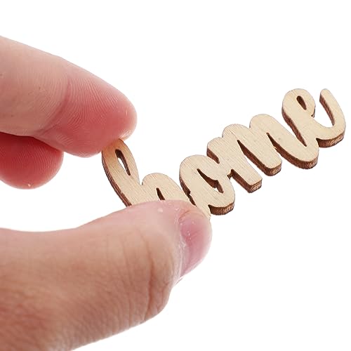 Amosfun 15pcs Unfinished Wooden Letters Sign Home Wood Cutout Sign Tabletop Decor Sign for Painting DIY Crafts Decorations Amosfun