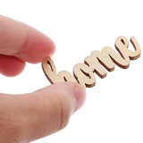 Amosfun 15pcs Unfinished Wooden Letters Sign Home Wood Cutout Sign Tabletop Decor Sign for Painting DIY Crafts Decorations Amosfun
