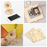 YII WMOC 3D Wooden Puzzle Music Box Phonograph Hand Crank Music Box Teaser Science and Education Education DIY Kits 3D Puzzles for Adults yii wmoc