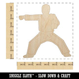 Kung Fu Martial Arts Rider Stance Karate Gi Unfinished Wood Shape Piece Cutout for DIY Craft Projects - 1/4 Inch Thick - 6.25 Inch Size Sniggle Sloth