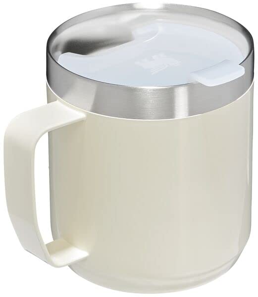 Stanley Stay Hot Camp Mug - Durable 18/8 Stainless Steel Insulated Mug - Splash-Free Tritan™ Drink-Thru Lid - 12 OZ - Cream Gloss STANLEY