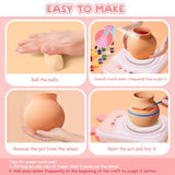 Skirfy Pottery Wheel for Kids-Clay Sculpting Tools & Painting Kit,Kids Christmas Gift,DIY Kits Clay Maker for Beginners with 6 Packs Modeling Skirfy