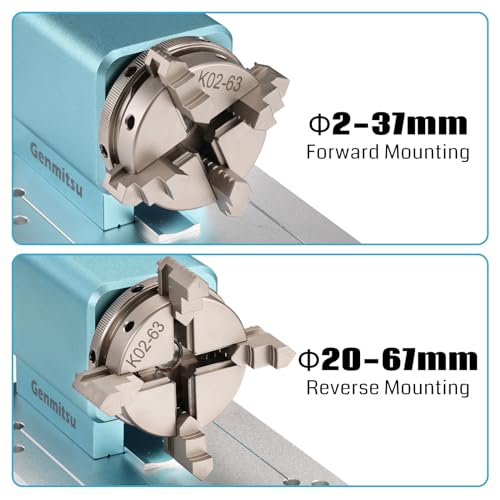 Genmitsu Rotary Module Kit for Prover XL 4030 V1/Prover XL 6050 Plus CNC Router Machine with NEMA23 Planetary Geared Stepper Motor, 4 Jaw Chuck, 10:1 - WoodArtSupply