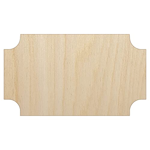 Movie Theater Raffle Ticket Solid Unfinished Wood Shape Piece Cutout for DIY Craft Projects - 1/8 Inch Thick - 6.25 Inch Size Sniggle Sloth