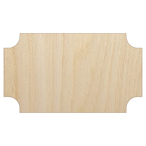 Movie Theater Raffle Ticket Solid Unfinished Wood Shape Piece Cutout for DIY Craft Projects - 1/8 Inch Thick - 6.25 Inch Size - WoodArtSupply