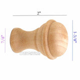 WEICHUAN 15PCS Mushroom Shape Wood Unfinished Cabinet Furniture Drawer Knobs Pulls Handles (Diameter: 1-3/8 Inches Height: 2 Inch) WEICHUAN