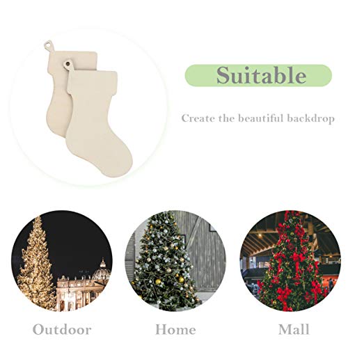 EXCEART 50Pcs Christmas Wooden Stockings Cutouts Wooden Pieces Unfinished Wood Slices for DIY Wood Crafts Stockings Embellishments Christmas Tree EXCEART
