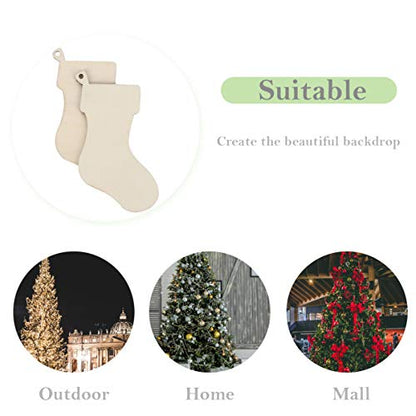EXCEART 50Pcs Christmas Wooden Stockings Cutouts Wooden Pieces Unfinished Wood Slices for DIY Wood Crafts Stockings Embellishments Christmas Tree