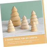 Tofficu 10pcs Wood Tree Wooden Peg Figures Unfinished Wood Christmas Tree Wooden Peg Dolls People Tree Figurine Model Paintable Wood Tree Wood Peg Tofficu