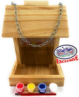 Mɑtty's Toy Stop Paint Your Own Deluxe Large 9" Wooden Bird Feeder (Includes 4 Paints & 1 Brush) Mɑtty's Toy Stop