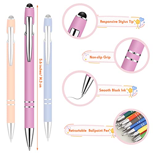 Yeaqee 100 Pieces Ballpoint Pen with Stylus Tip Click Metal Pen, 2 in –  WoodArtSupply