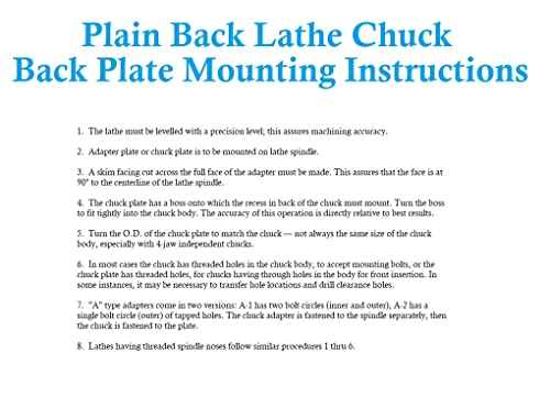 HHIP 3900-3212 3 Jaw Chuck 1-1/2-8 Threaded Backplate, 4" HHIP