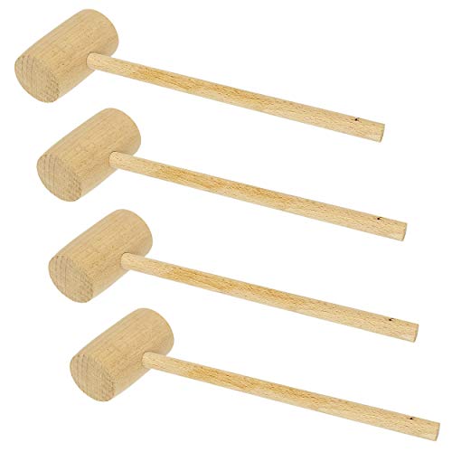 Southern Homewares Wooden Crab Mallet Seafood Lobster Shellfish Cracker Hardwood Hammer Set of 4 Southern Homewares