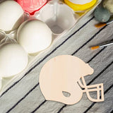 Football Ornament Football Ornament 40pcs Unfinished Wood Shape Football Theme Football Helmet Shaped Wood Slices Blank Football Cutout for DIY Craft EXCEART