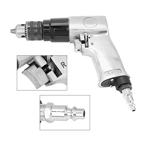 FTVOGUE High-speed Pneumatic Drill Reversible Rotation Air Drill Tool for Hole Drilling 3/8" 1700rpm