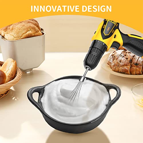 3-Piece Stainless Steel Hand Mixer Attachment Set - Whisk, Dough