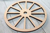 Vintage Cut Wagon Wheel Unfinished Wood Laser Cut Out Cutout Shape Crafts Sign DIY Ready to Paint or Stain Texan Wood Crafts