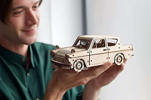 UGEARS Harry Potter Flying Ford Anglia Model Car Kit – 3D Puzzles for Adults to Build Cars Model Building Wooden Puzzle Craft Kit - Car Model DIY Kit UGEARS