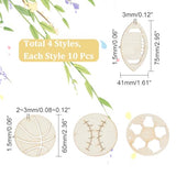 NBEADS 40 Pcs Sport Ball Theme Unfinished Wood Cutout, Unfinished Wood Pieces Wood Craft Blanks Laser Cut Wood Charms for DIY Crafts Decoration NBEADS