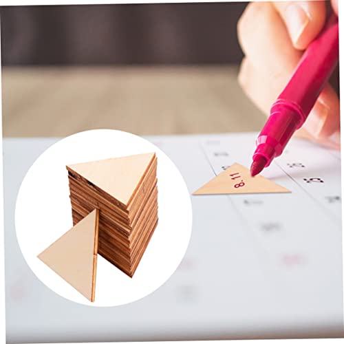 COHEALI 60pcs Triangular Wood Chips Natural Wood Triangles Wood Shapes Unfinished Wood Crafts Wooden Craft Shapes Wood Round Handmade Gifts Wooden COHEALI