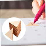 COHEALI 60pcs Triangular Wood Chips Natural Wood Triangles Wood Shapes Unfinished Wood Crafts Wooden Craft Shapes Wood Round Handmade Gifts Wooden COHEALI