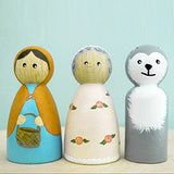 SEHOI 40 PCS 3.5 Inch Wooden Peg Dolls, 20 Mom, 20 Dad Unfinished Wooden People Set Wooden Peg Figures Peg People for Painting, Graffiti, Crafts, SEHOI