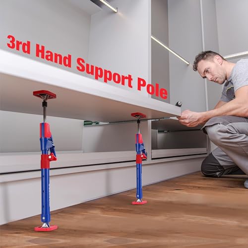 WORKPRO Cabinet Jack Support Pole, 18-1/2" to 29-1/2" Steel Telescopic Quick Support Rod Adjustable 3rd Hand Support System with 154 lbs Capacity for WORKPRO