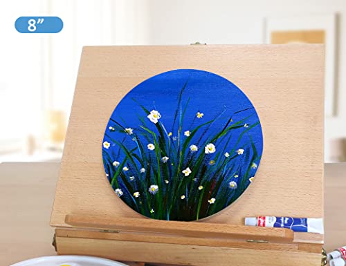 Unfinished Round Birch Wood Canvas Panels Kit, Falling in Art 4 Pack of 2 Sizes 8' and 12' Studio 3/4’’ Deep Cradle Boards for Pouring Art, Crafts, Falling in Art