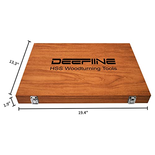 DEEFIINE 8pcs HSS Wood Turning Tools Lathe Chisel kit with Beech handle - WoodArtSupply